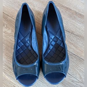 Cole Haan Teal Peep Toe Tali ot.det. Wedges Women's